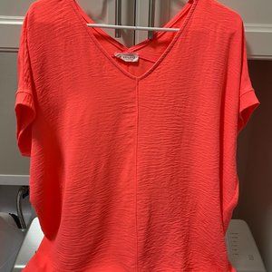 First Love Hot Pink Oversized Flowy Blouse Size Large